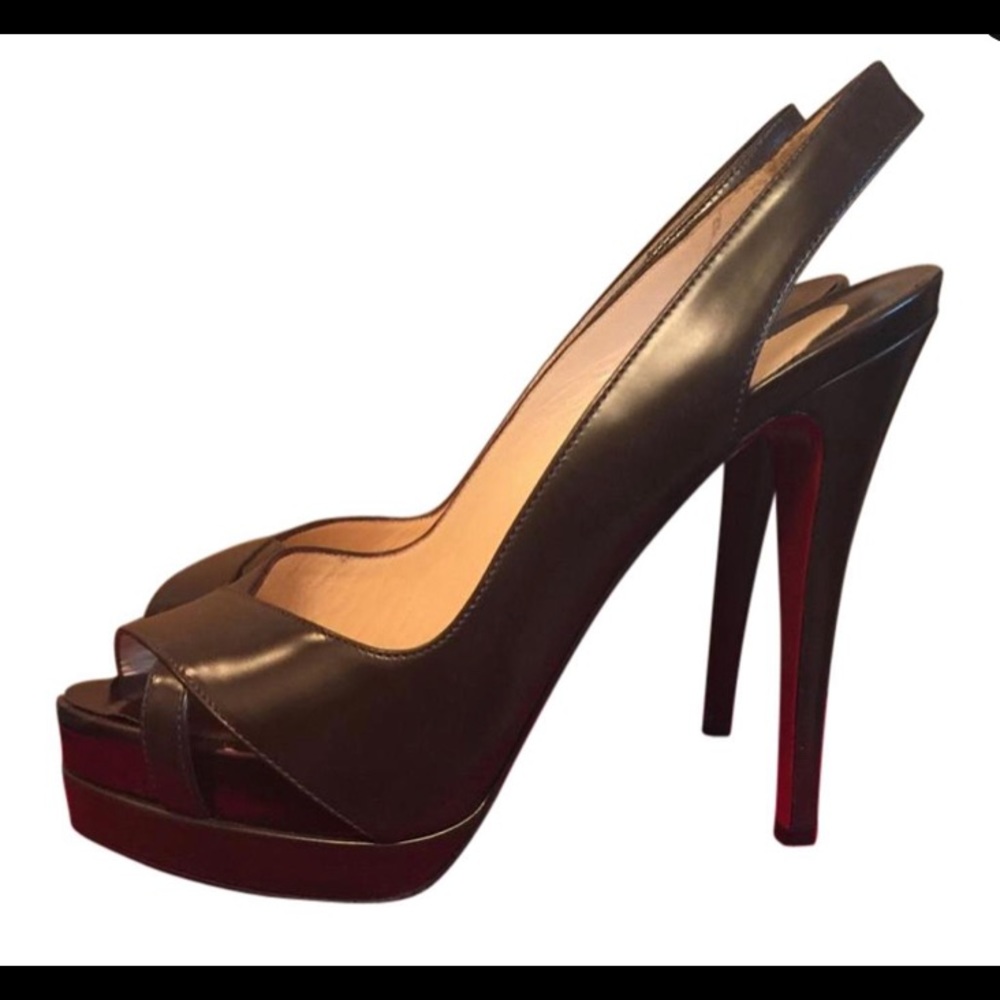 Louboutin Dark Brown Very Croise 140 Pumps 38.5